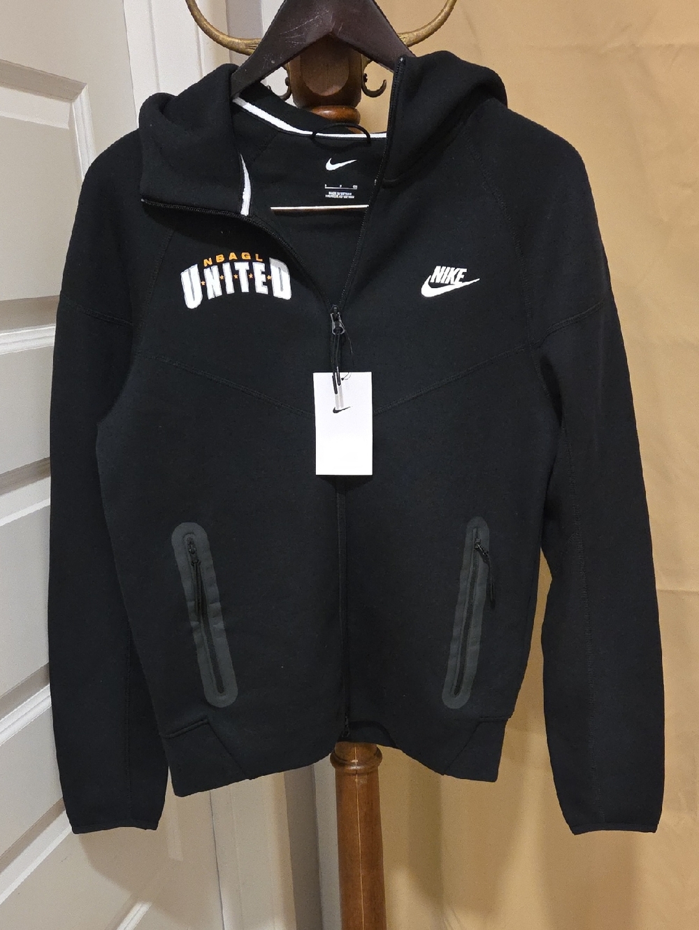 Nike Tec Black Mens Full-Zip Hooded Jacket with GLeague United Logo